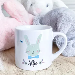 Personalised Kids Mug with name / Cute Rabbit Mug / Easter Bunny Christmas Birthday Gift For Kids / Children's Toddler Children Present 8b16y9eyfuun