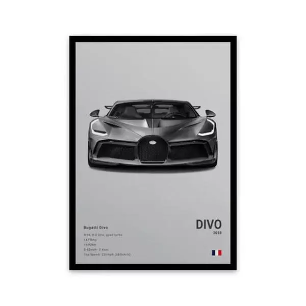 Bugatti Divo poster, home decoration Room Gift