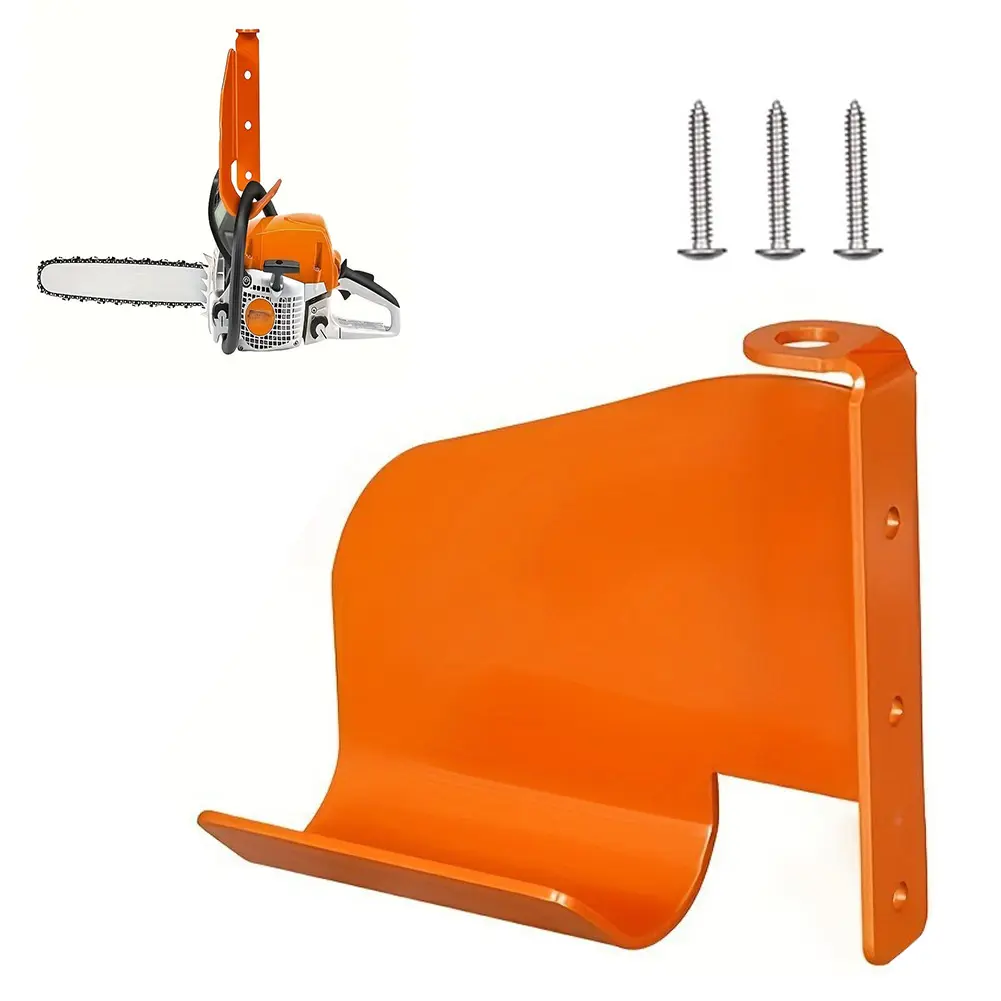 Chainsaw Wall Mount Bracket,Heavy Duty Wall Hanger With Mounting Screws,Space Saving Storage Holder For Garage Workshop,Easy Installation For Storing Gas Powered Chainsaws