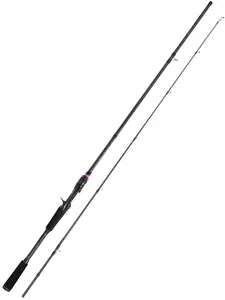 Jenseits 7' Purple Carbon Fiber Casting Fishing Rod, 2-Piece Portable, Saltwater-Resistant Guides, Cork+EVA Handle – Ideal for Bass, Inshore