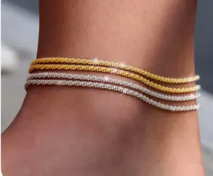 4pcs Dainty Layered Waterproof Anklet For Women Adjustable Womens Anklet Set Stackable Figaro Beaded Cuban Link Anklets Daily Clothing Decor For Beach Summer Trendy All-match & Exquisite Jewelry Gift For Outdoorfun