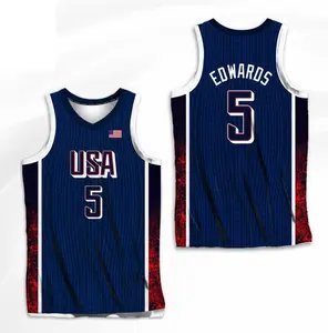 Edwards 5 Men's USA Basketball National Team  Basketball Jersey for Basketball Fan Lovers Players