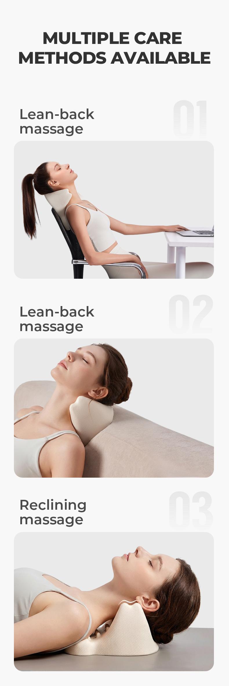 LEXI Cervical Massage Pillow Ergonomic Design With Scientific Zoning And Targeted Massage Nodes Simulates Hand Massage For Neck And Shoulder And Back Support Waterproof Stain Resistant And Washable For Daily Muscle Relaxation