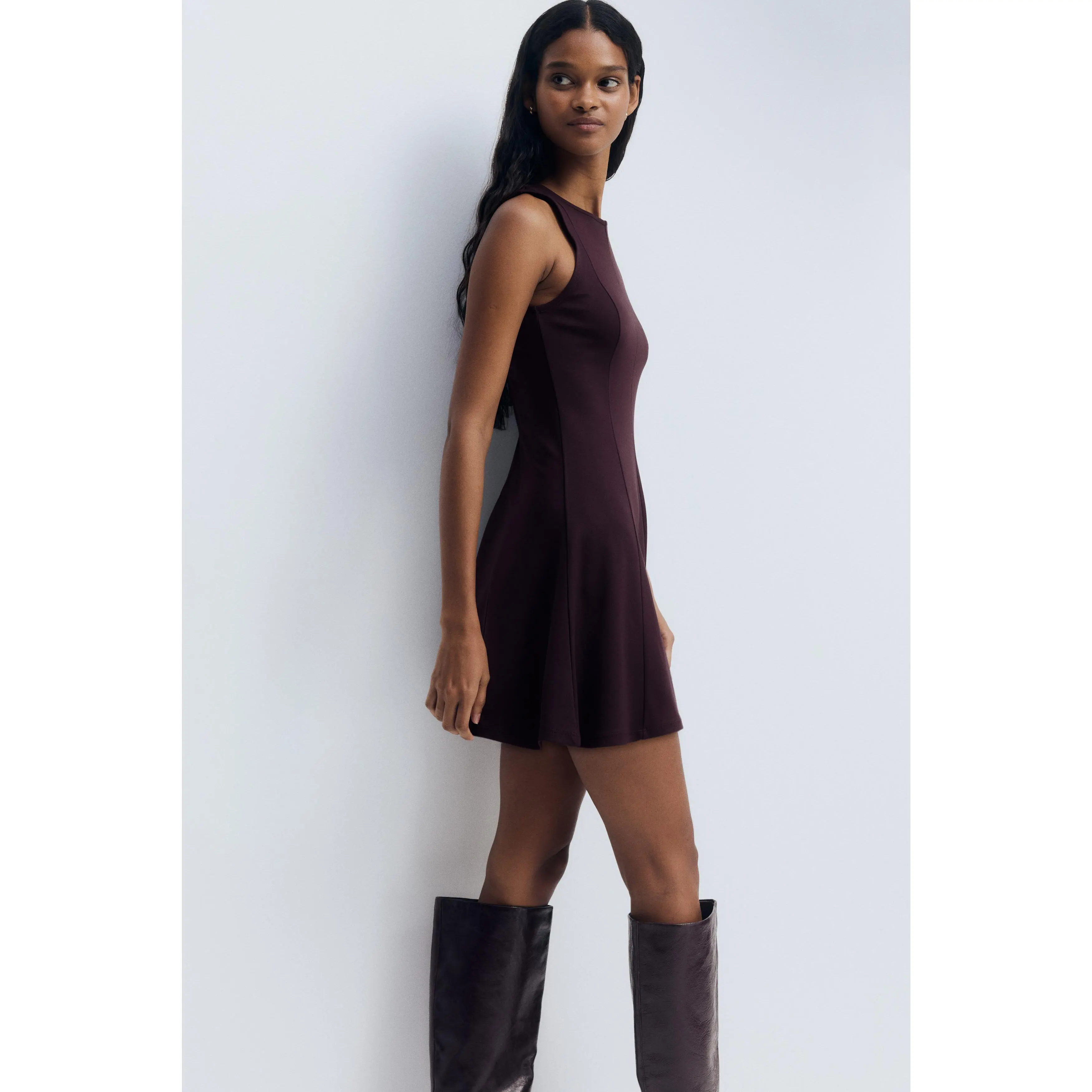 H&M Flared-skirt Ponte di Roma dress - TikTok Shop