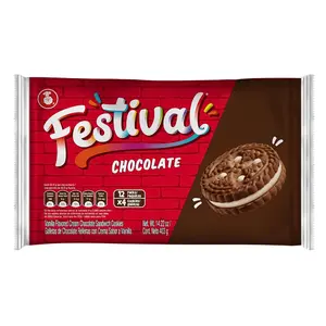 Colombina Festival Chocolate - 12 Unidades | Chocolate Sandwich Cookies