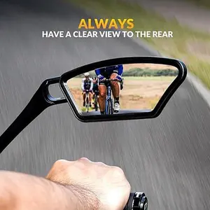 ROCKBROS Bike Mirrors for Handlebars HD Blast-Resistant Bicycle Mirror for Ebike 360 Degree Adjustable Bike Rear View Mirror