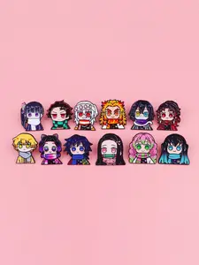 12pcs/set Classic Anime Enamel Pins, Cute Cartoon Backpack Clothing Badges, Perfect Gift for Friends, All Seasons Accessory