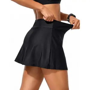 Mid Rise Swim Skirt - 2025 Bathing Suit Skirt with Built-in Bikini Bottom Waistband Skort Swimsuit Bottoms for Women