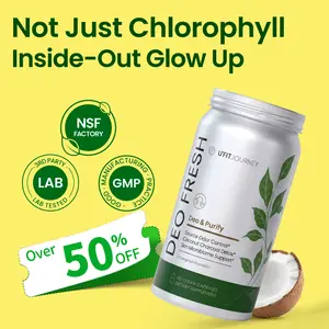 UFITJOURNEY DEO FRESH 6-in-1 Probiotics & Chlorophyll Capsule 100MG | 2 Month Supply | Skin Probiotics & Chlorophyll & Zinc & Coconut Charcoal | Detox & Digestion & Skin Health Support | 60 Vegan Capsules
