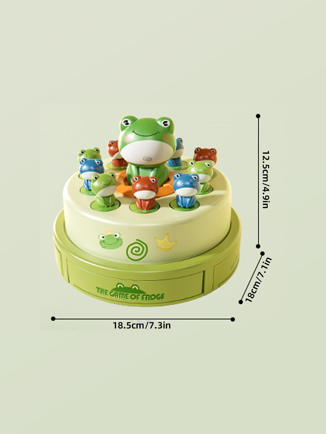 Jumping Animal Toy, Bouncing Frog Toy,Sound Light Green Frog Bounce Toy, Ejection Frog Turntable Sound Light, Interactive Play Concentration Training For Kids,Christmas gift