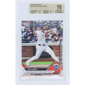 Pete Alonso New York Mets 2025 Topps Now Polar Power New Mets HR King After 253rd Longball #553 BGS Authenticated 10 Card - 9.5,10,10,10 Subgrades