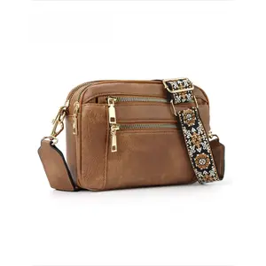 Women's Bohemian Crossbody Purse, Small Trendy Vegan PU Leather Boho Bag with Adjustable Shoulder Strap, Vintage Lightweight Spacious Handbag for Women, Ideal for Daily Use, Purses, Handbags For Women