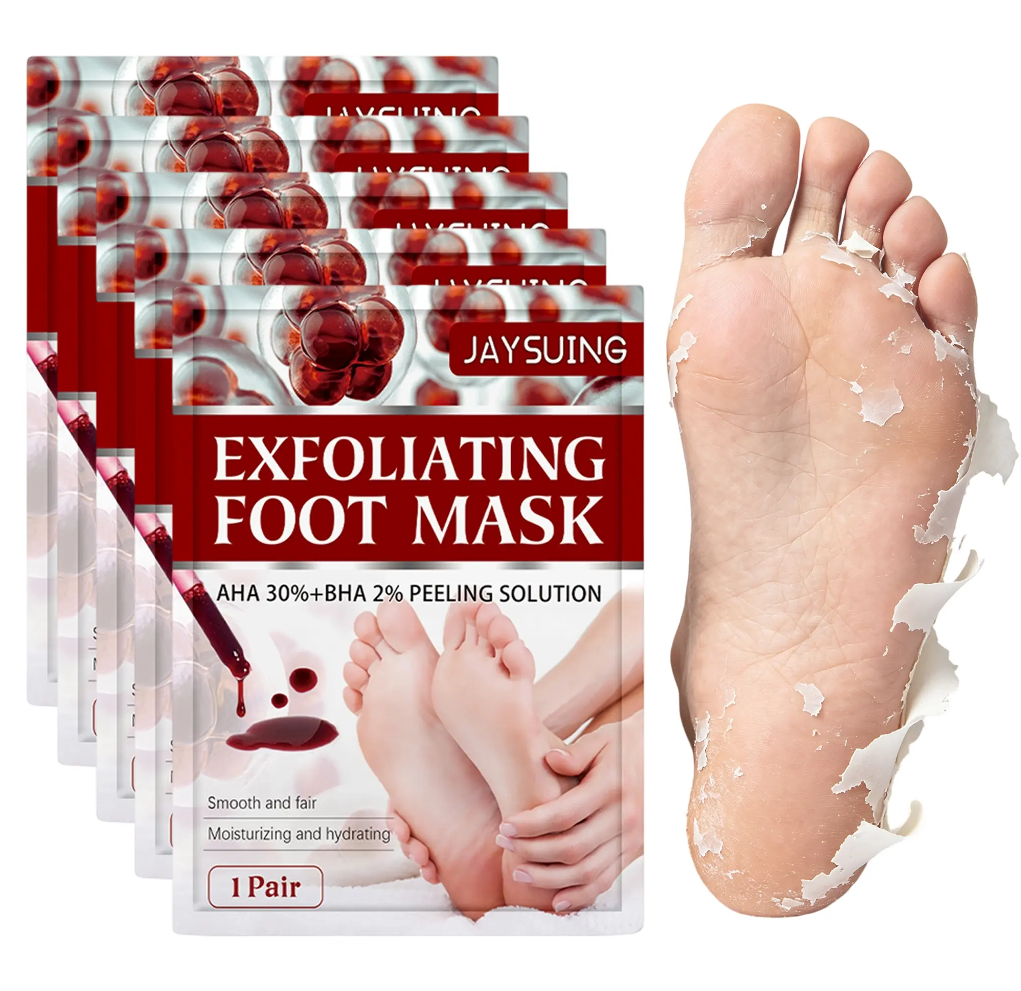 Exfoliating Foot Peel Mask for Dead Skin & Calluses,  for Cracked Heels & Dry Rough Feet, Moisturizing Foot Exfoliator to Reveal Baby Soft Sandal-Ready Feet Foot Peel Mask for Callus Removal Foot Peel Mask for CallusRemoval
