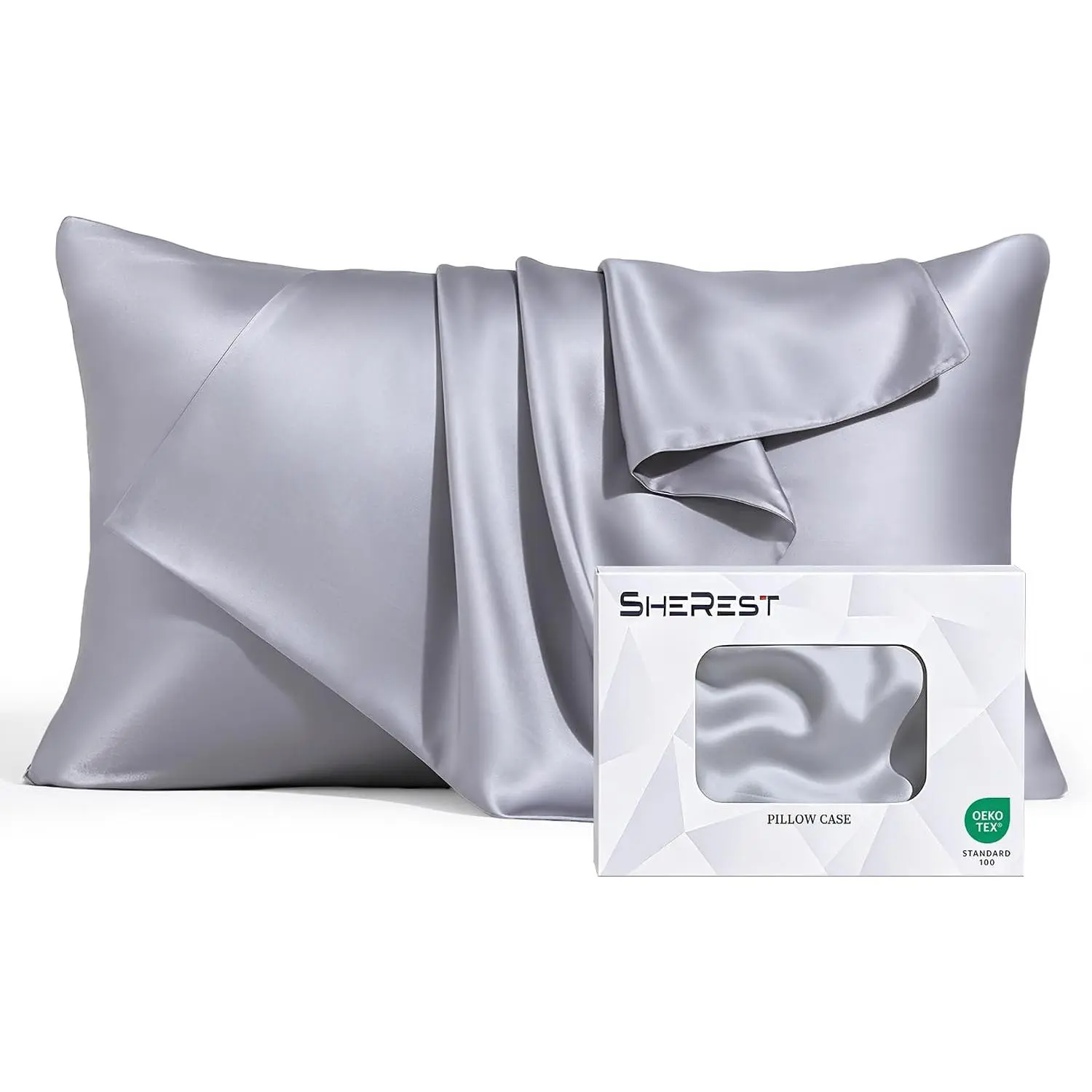 SheRest 100% Lyocell Tencel Pillowcase - Crochet Watercolour Design, Cooling, Silk-Like Soft, Satin, Standard/Queen/King 2 Pcs, Hidden Zip, Wrinkle Resistant, Breathable, Durable, Moisture-Wicking, Machine Washable, Hair Care Bedding Essential