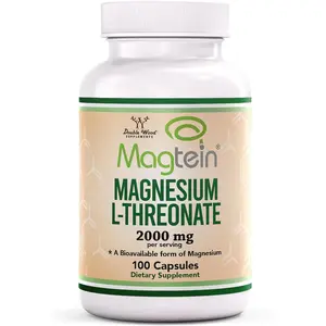 Magnesium L Threonate Capsules (Magtein) – High Absorption Supplement – Bioavailable Form for Sleep and Cognitive Function Support – 2,000 Mg – 100 Capsules