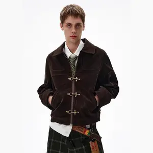 Retro Deconstructed Bomber Shorts Jacket with Striking Zipper Details - Unisex Loose-Fit Bomber Jacket, Street Style, Individualistic Look, Men's Wear, Men's Jackets Menswear Coats