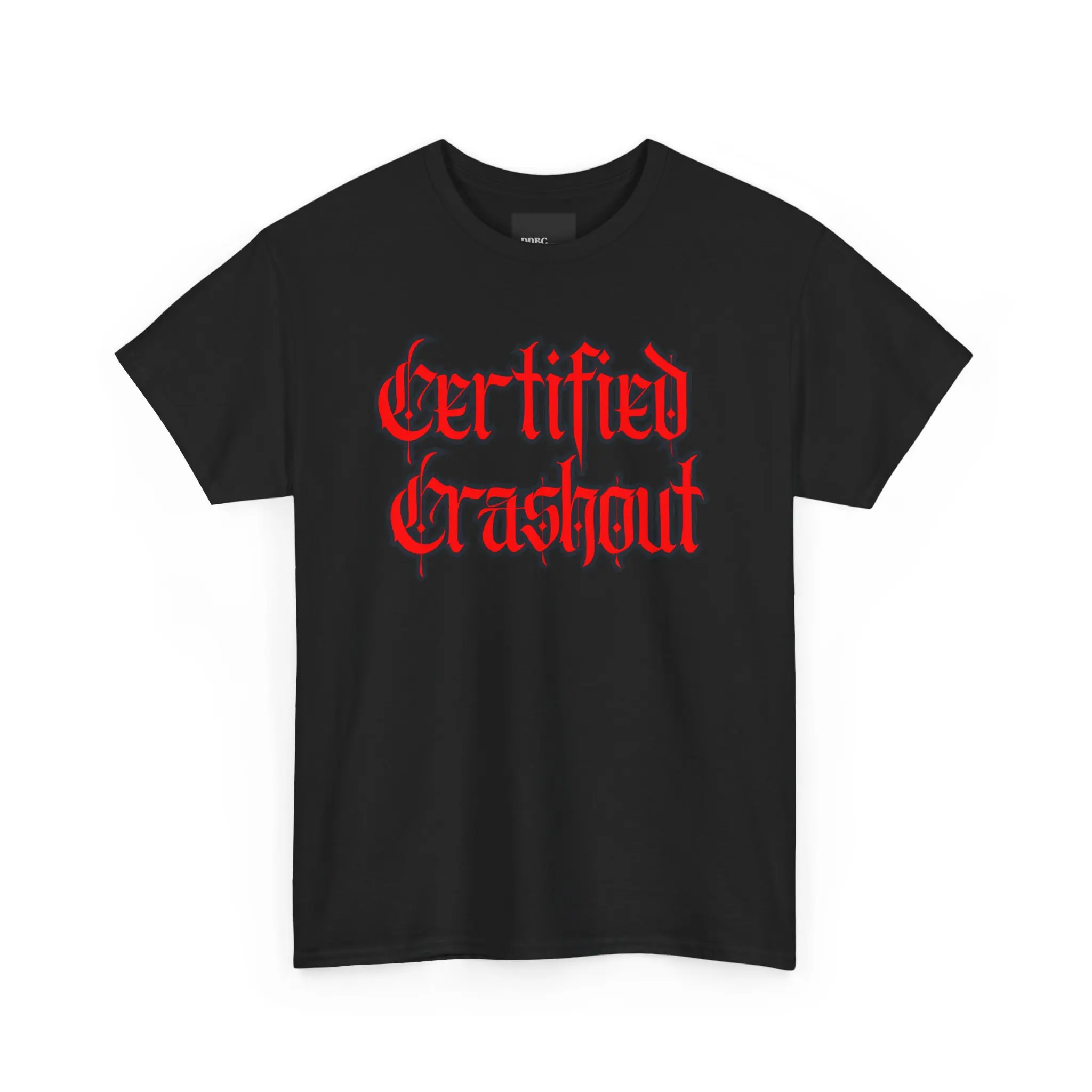 Unisex Heavy Cotton Tee Certified Crashout Design Casual Wear Gift Everyday Style Alternative Shirt Tattoo Font Cute Alt Girl Shirt Breathable Elastic Ribbed Knit Top