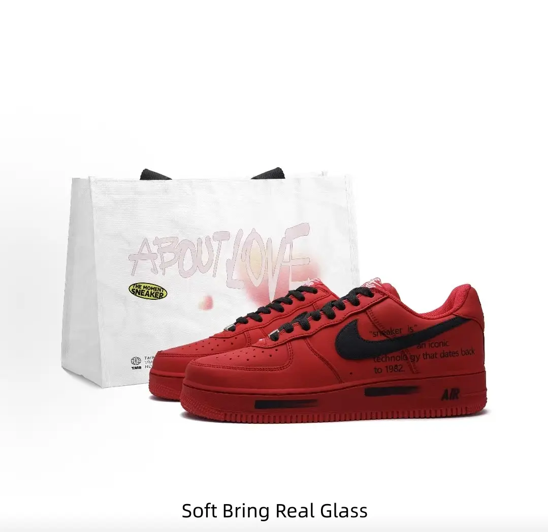 Retro Monochrome Red Daily Walking Shoes, Matte Red Full-body Design, Black Graphic Logo Detailing, Lightweight Soft Midsole, Textured Non-slip Outsole All-match Fashion Lace Up Sneakers