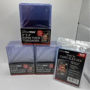 Ultra Pro 3X4 Thick Toploaders 130pt Point 3 Packs of 10 AND 100 THICK SLEEVES