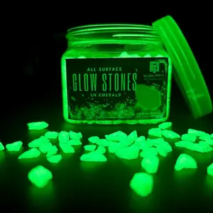 Glow Stones - Emerald 1/4 Inch Glow Stones, Nontoxic Rare Earth Elements, Three Color Options: Sky, Aqua, Emerald, for Landscape & Hardscape Use
