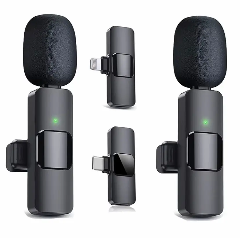 Wireless Lavalier Microphone Type-C & iPhone 15/16 Rechargeable Clip-On Mic for Video Recording Interviews Vlogs Live Streaming Noise Reduction Technology