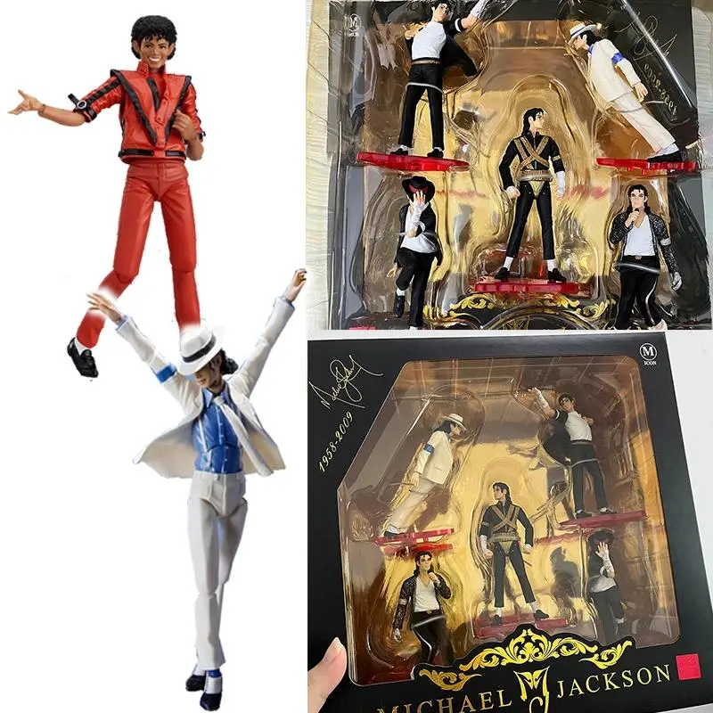 Michael Jackson Thriller White Suit Figma 096 Action Figure - Articulating Figurines, Articulated Movable Collectible Toy with Movable Joints, Classic Anime Item for Collection or Birthday Gift for Collectors