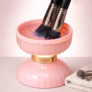 2-in-1 Electric Makeup Brush Cleaner & Night Light, Vanity Decor