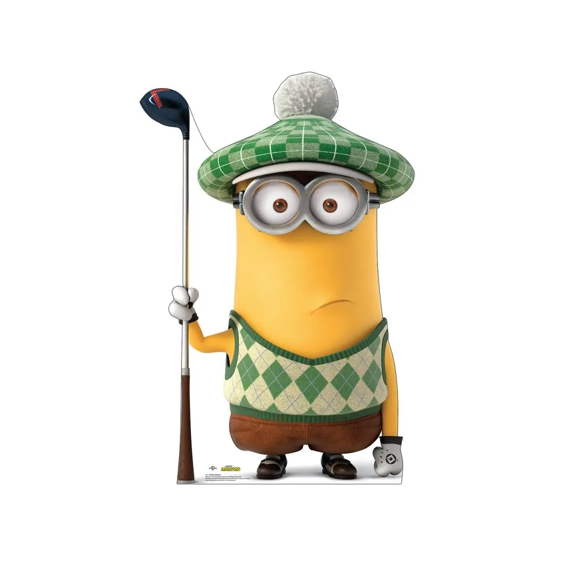 212 MAIN Single-Side Lifesize Minion Golfer Cartoon Cardboard Cutout (47"x31") - High-Quality Print, Easel Back, Easy-Install Home Decor, Party Decorations, Minion Theme Quick Event Setup Supply for Despicable Me Fans, Movie Fans
