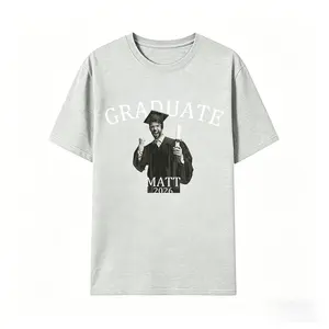 Carpesun Graduation Victory Gesture Customized Tshirt,Class of 2026 Photo Graduation Shirt Custom Senior T-Shirt, Family Graduate Tee, Proud Senior Tee,100% Cotton,Menswear Breathable Print Streetwear,Soft Tshirt