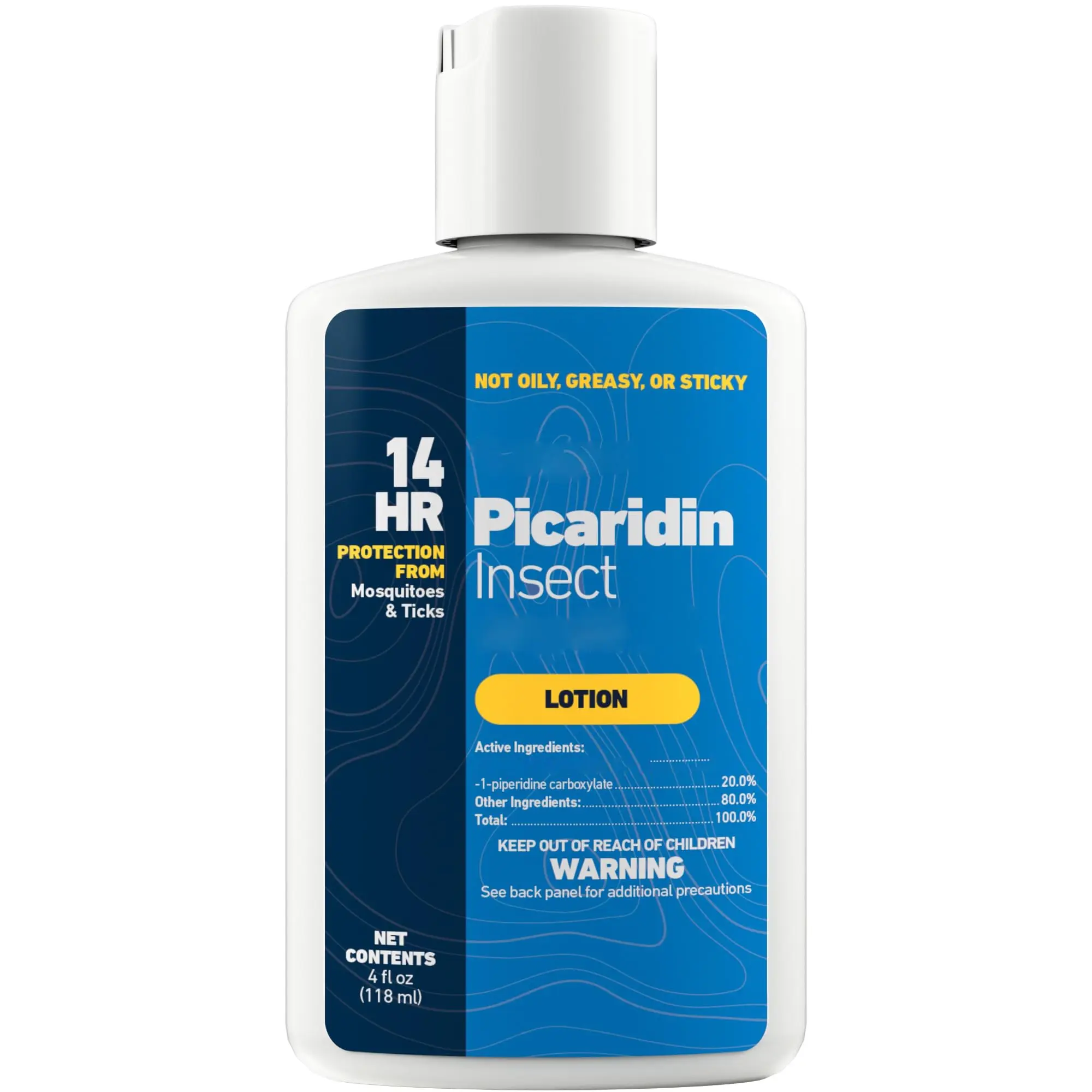 20% Picaridin Premium Insect Repellent Lotion, 4 fl oz Lightweight Fragrance-Free, Long-Lasting Outdoor Protection for Adults, Repels Mosquitoes Ticks Flies Gnats, Backyard Gatherings Home Pest Control Supply