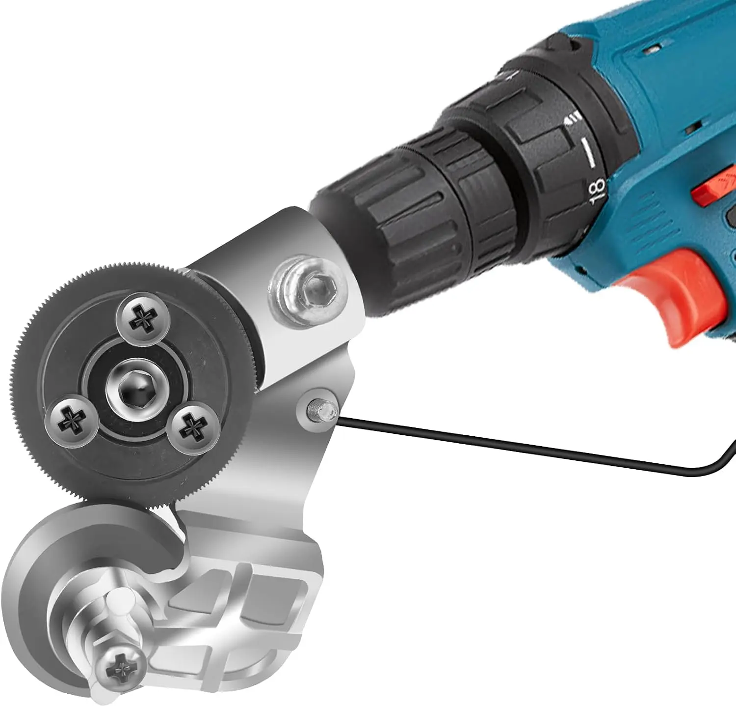 Sheet Metal Cutter Drill Attachment, Electric Metal Nibbler Tool for Cutting Iron, Steel, Copper, Aluminum and Thin Metal Sheets