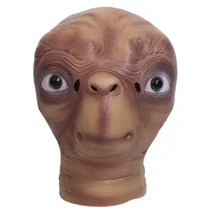 PARTYGEARS Alien Mask Realistic Alien Full Head Latex Mask for Extraterrestrial Encounter Prank Masks Fun Halloween Cosplay