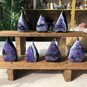 Crystal Purple Agate Tear Drop Collection2