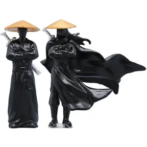 Chinese Ancient Fantasy Style Kung Fu Hero Fish Tank, Miniature Landscape Rockery, Bonsai Garden Decorations, Small Statue Models