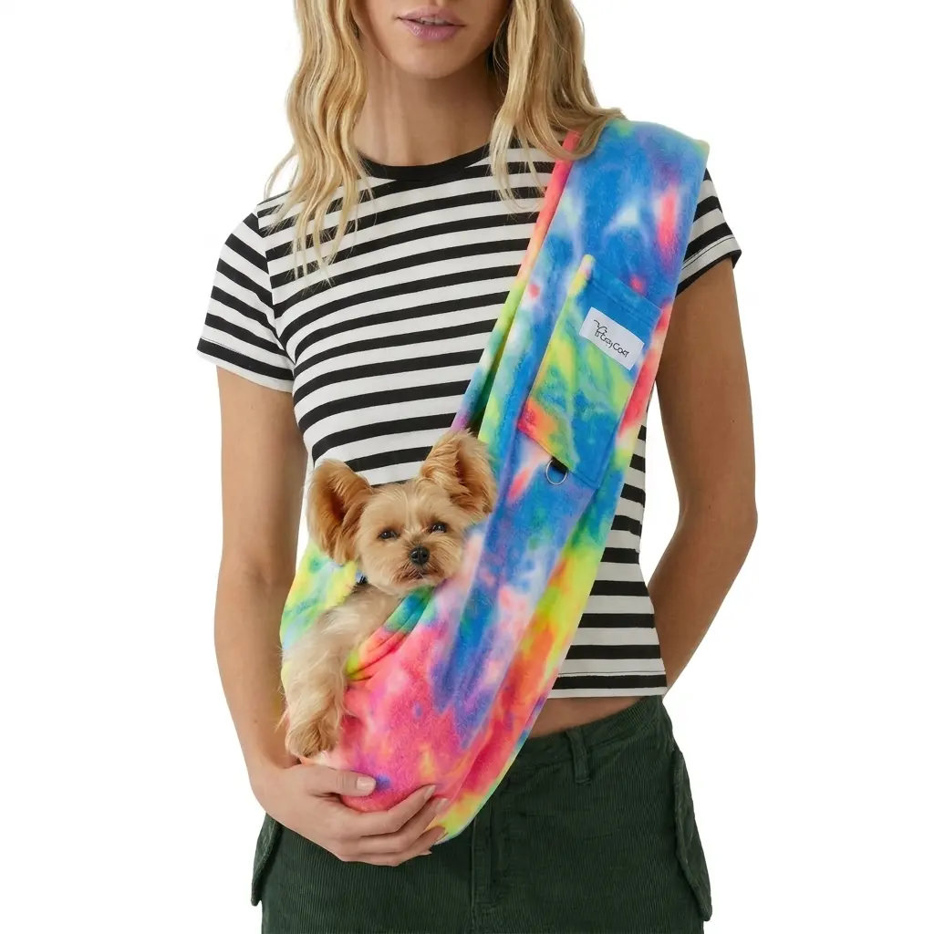 XL Dog & Cat Sling Carrier | Secure Snap Hook Buckle, Holds Small & Medium Pets Up to 15 Lbs for Travel & Shopping
