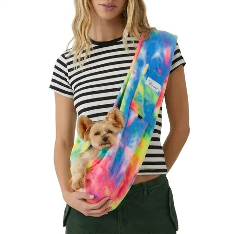 Dog & Cat Sling Carrier Bag with Secure Snap Hook Buckle - Puppy Carrier Sling for Small & Medium Pets Up to 15 Lbs, Machine Washable, for Travel, Shopping & Every Day Use, Delivers Ultimate Sense of Security