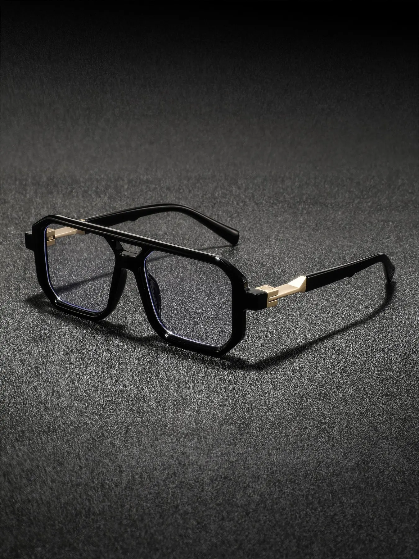 Men's Plastic Flat Top Dual Beam Square Frame Classic Vintage Simple Casual Fashion Mirror, Trendy Personal Street Photography Accessory, Fashion Eyeglasses, Square Browline Glasses, Fashionable Frames Glasses, Stylish Trendy Eyewear