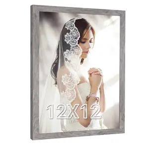 12x12 Frame Distressed Gray, Rustic 12x12 Picture Frame Grey, Art Pic Poster Frame, 12 by 12 Gallery Family Concert Portrait Photo Frame Anniversary/Birthday/Wedding/Thank you/Christmas Gift