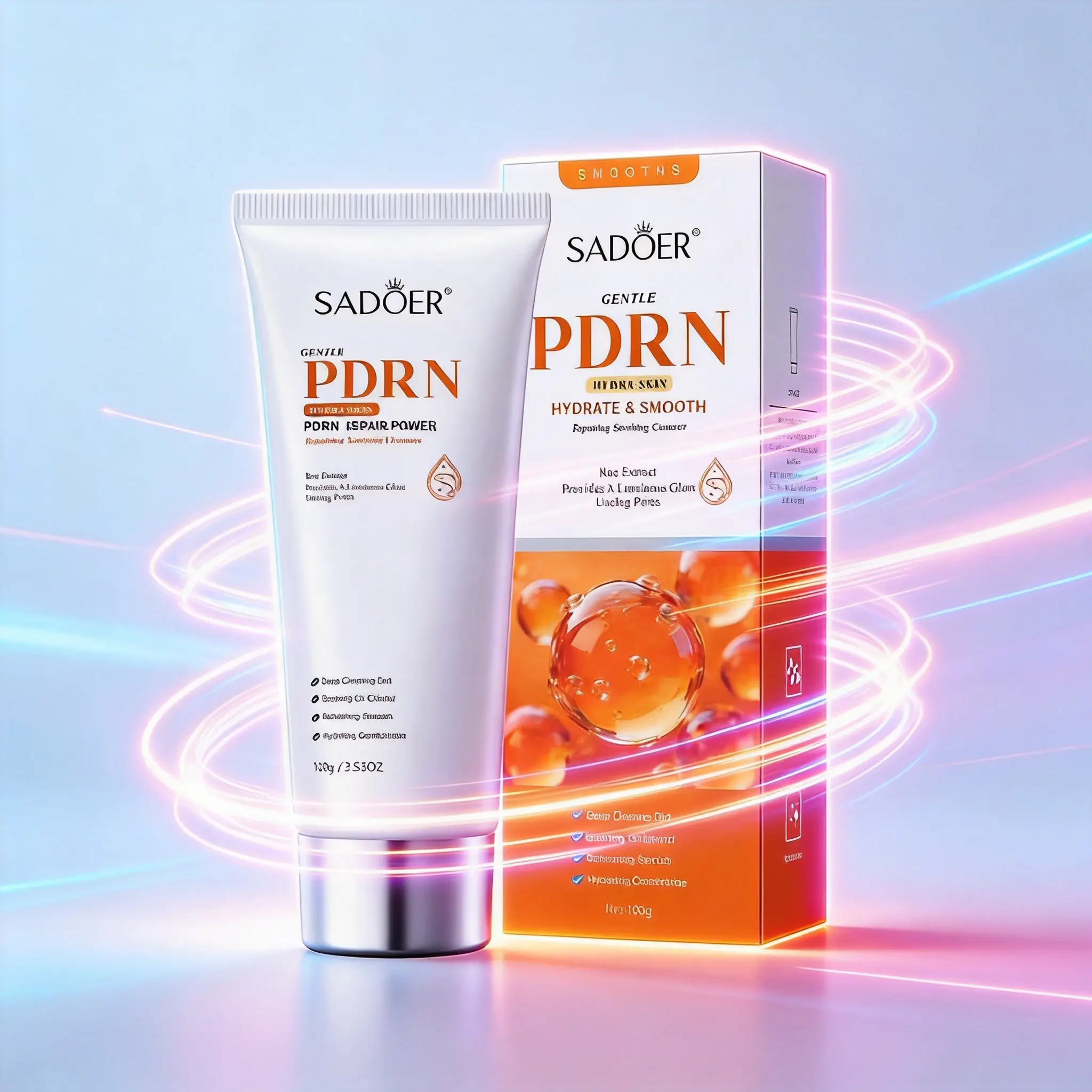 SADOER PDRN Gentle Foaming Facial Cleanser - Hydrating Daily Face Wash for All Skin, Mild Soothing Cleansing Lotion