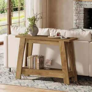 LITTLE TREE 41.3" Farmhouse Console Table, 2-Tier Wooden Entryway Table with Storage, Rustic Narrow Behind Couch for Living Room, Hallway, Foyer LITTLE TREE 41.3" Farmhouse Console Table, 2-Tier Wooden Entryway Table with Storage, Rustic Narrow Behind Couch for Living Room, Hallway, Foyer