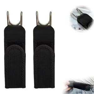 Adjustable Elastic Waist Belt with Metal Hooks, Unisex No-Clip Design, Perfect for Outdoor Work and Daily Use, 2 Piece Set