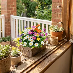 10-Pack Faux Wildflower Bouquet - Lifelike Daisy Replicas for Wedding Centerpieces, Yard & Porch Decoration, UV-Resistant Artificial Garden Flowers