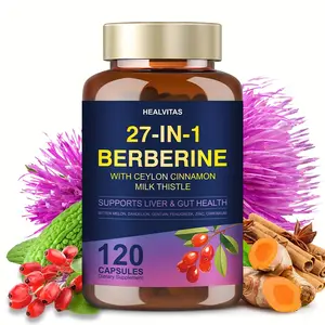 Berberine Supplemen, with Berberine Ceylon Cinnamon & Milk Thistle Green Tea Aloe Vera- Activating Natural Herbal Formula, Liver & Gut Health Support, Gluco Golden Advanced - Digestive Health Support Healthy Immune System Support.