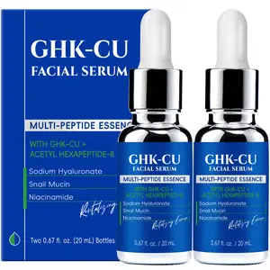 （2 bottles）GHK-Cu Copper Peptides Serum for Face: Advanced Anti-Aging Serum with Multi-Peptide and Niacinamide for Fine Lines and Skin Elasticity with Hyaluronic Acid