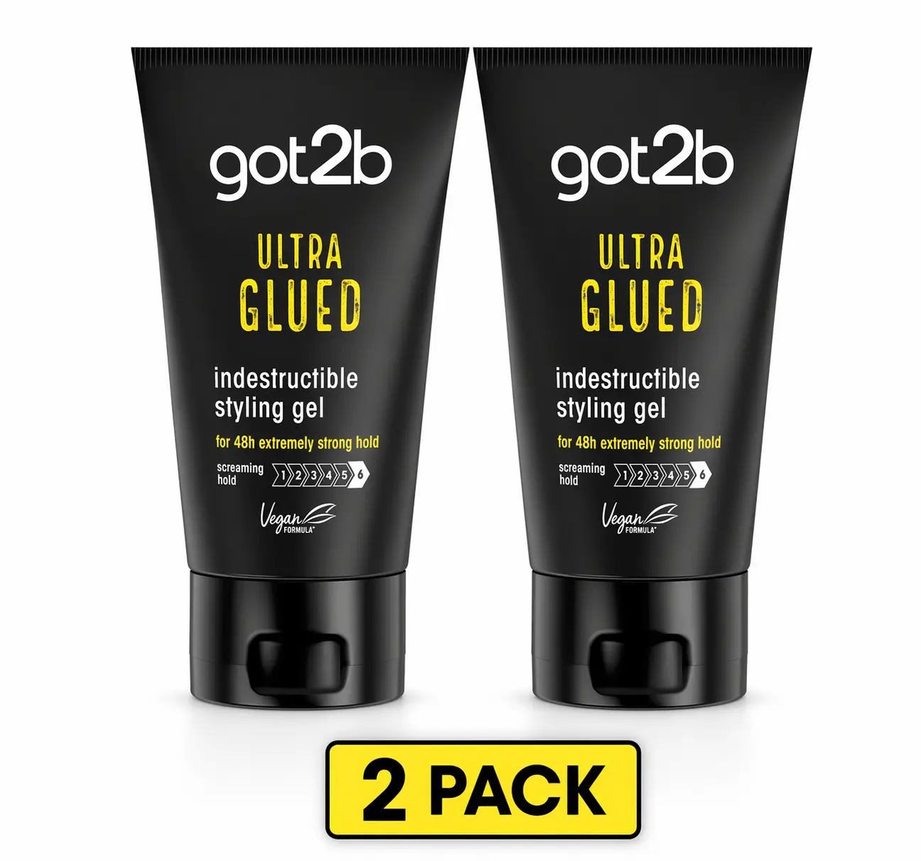 Got2b Ultra Glued Styling Gel 150ml (5.07 oz Each) – Pack of 2 – Extreme Hold Hair Gel