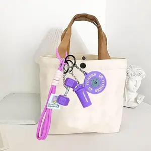 Fitness Keychain Set, MSilicone Dumbbell Kettlebell Weight Plate Keychains, Cute Keychain Gym Accessories for Men Women keychain  gift high quality fashion jewelry jew lery bonito