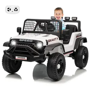12V Kids Electric Ride-On Truck – Battery Powered Car with Parent Remote Control – Dual Drive Motor, 3 Adjustable Speeds up to 5MPH, Spring Suspension, LED Lights, Built-in Music