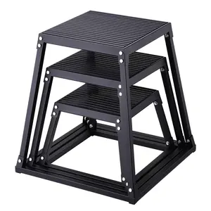 VEVOR Plyometric Jump Boxes, TikTokShopBlackFriday, 12/18/24 Inch Plyo Box, Platform and Jumping Agility Box, Anti-Slip Fitness Exercise Step Up Box Set for Home Gym Training, Conditioning Strength Training, Black