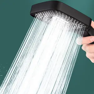 Classic Handheld Shower Head, Square Large Panel, Rain Shower Head, Rain Showerhead, Wall Mounted, Plastic, Flow Control, No Battery Needed, Bathroom, Spa, Home, Hotel Use