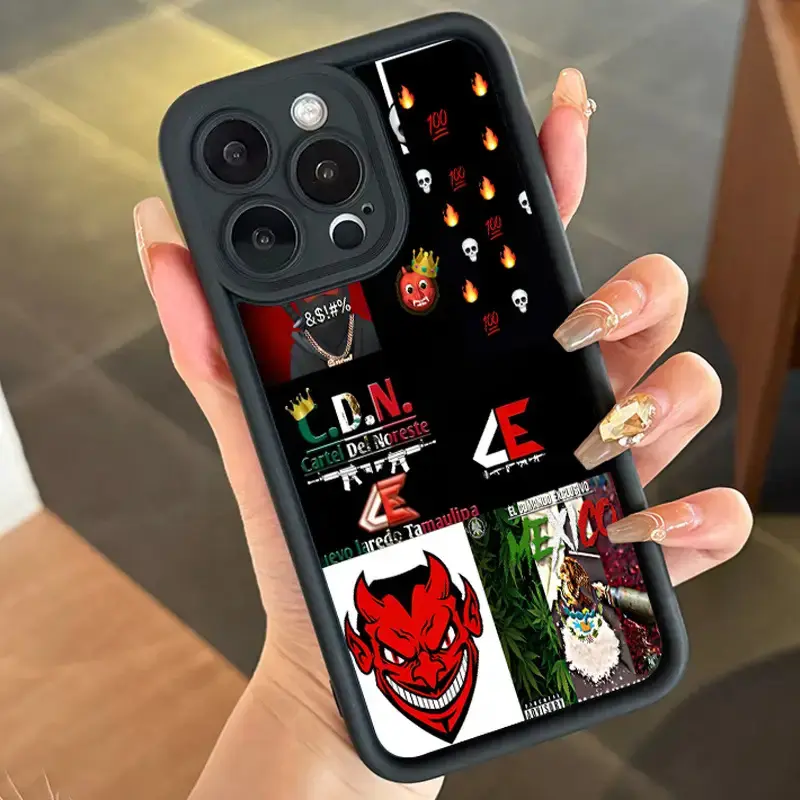 Red Face Devil Mexican Pattern Phone Case, Shockproof and Drop-resistant Phone Cover, Full Protection Black TPU Case, Compatible with iPhone 17 16 15 14 13 12 11 PRO MAX PLUS, AIR Mini SE and iPhone XS MAX Series, Unique Pattern Fashion Design
